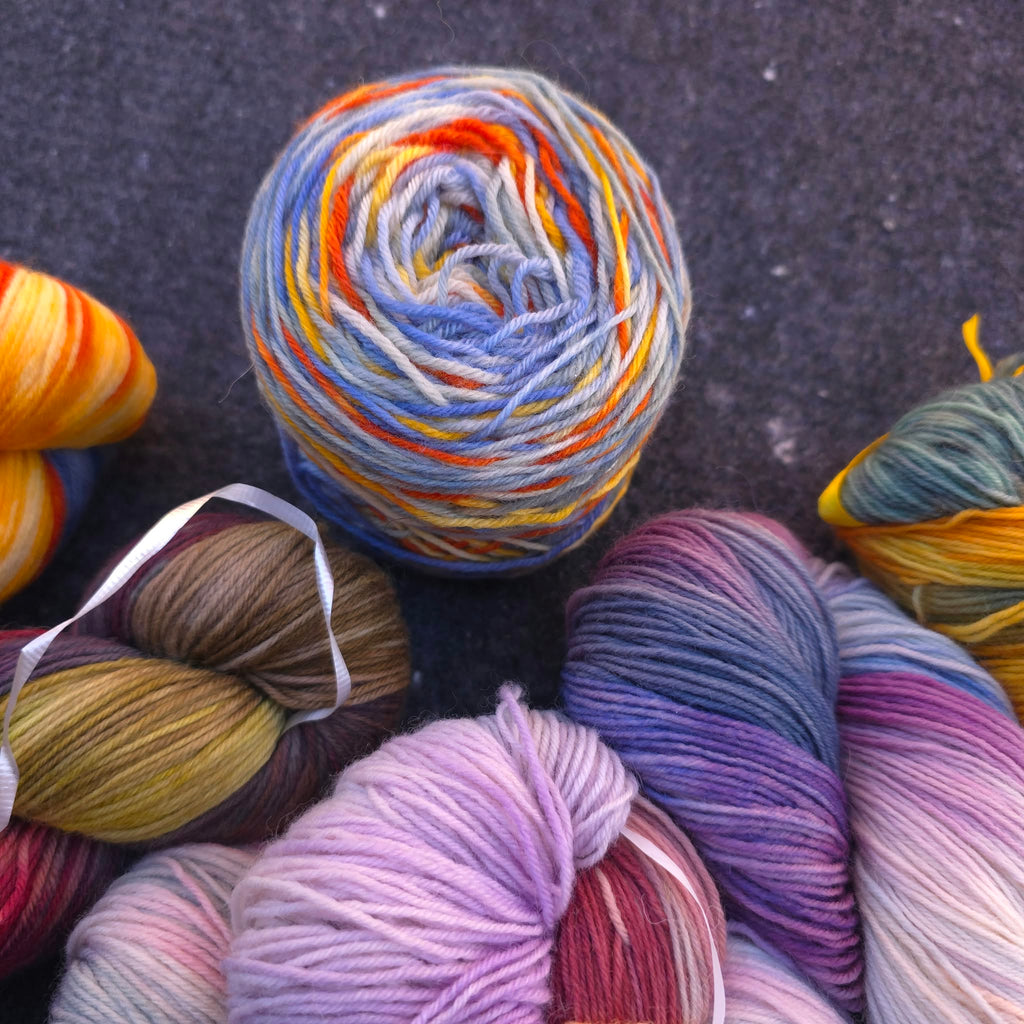 1kg set hand dyed 4-ply sock yarn A-02