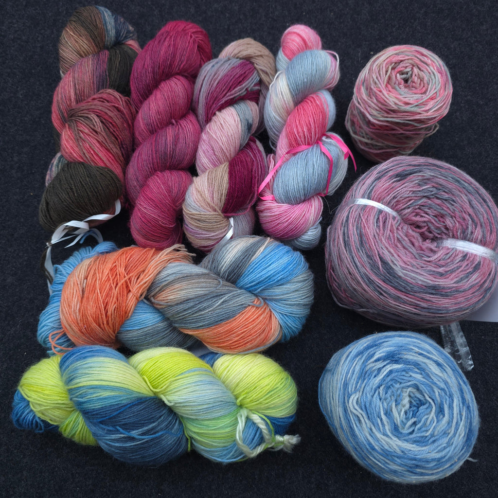 1kg set hand dyed 4-ply sock yarn A-03