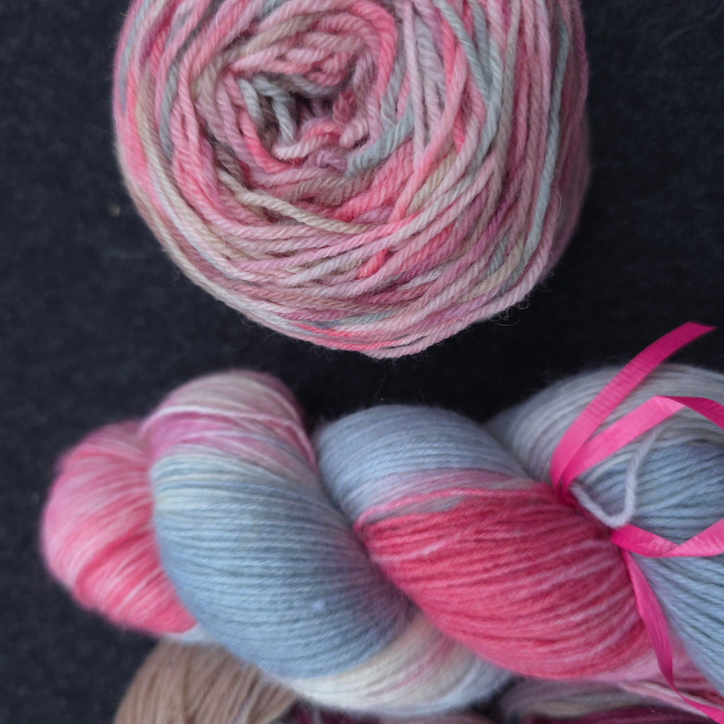 1kg set hand dyed 4-ply sock yarn A-03