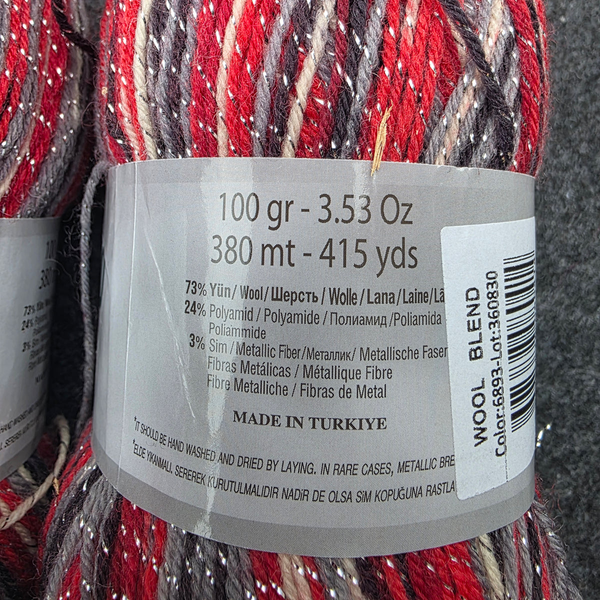 Christmas sock yarn with Lurex